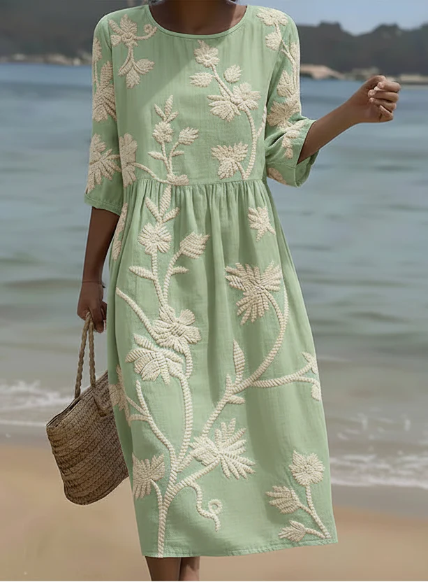 Gwen | Plant & Flower Print Flower Dress