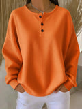 Mirabel™ | Waffle Henley Sweatshirt