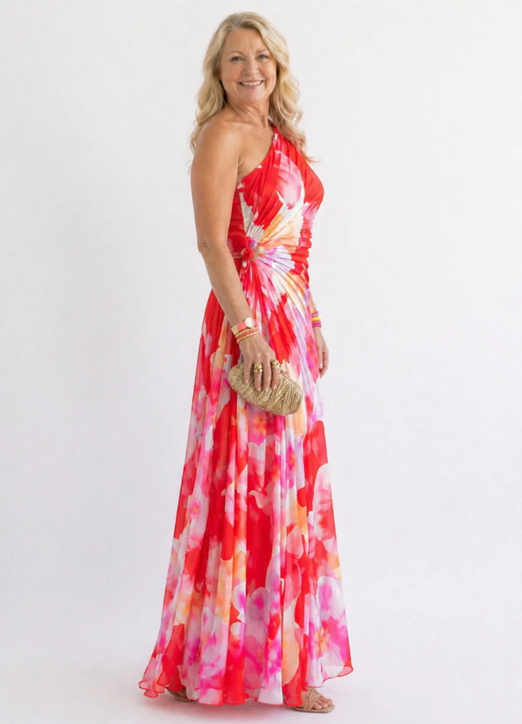 Rose | Vibrant Tropical Evening Dress