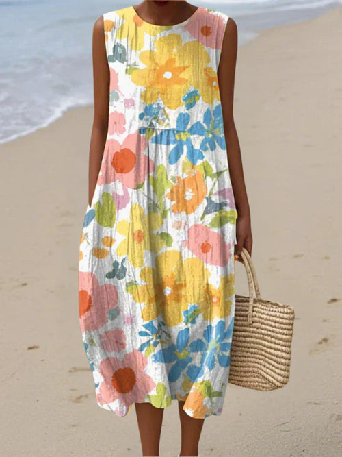Ella | Pastel Floral Midi Dress