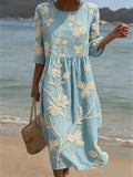 Kimberly | Plant & Flower Print Flower Dress