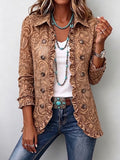 Vyclara™ | Vintage Bohemian Floral Print Ruffled Jacket