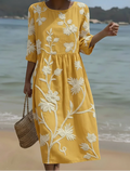 Yassy | Plant & Flower Print Flower Dress